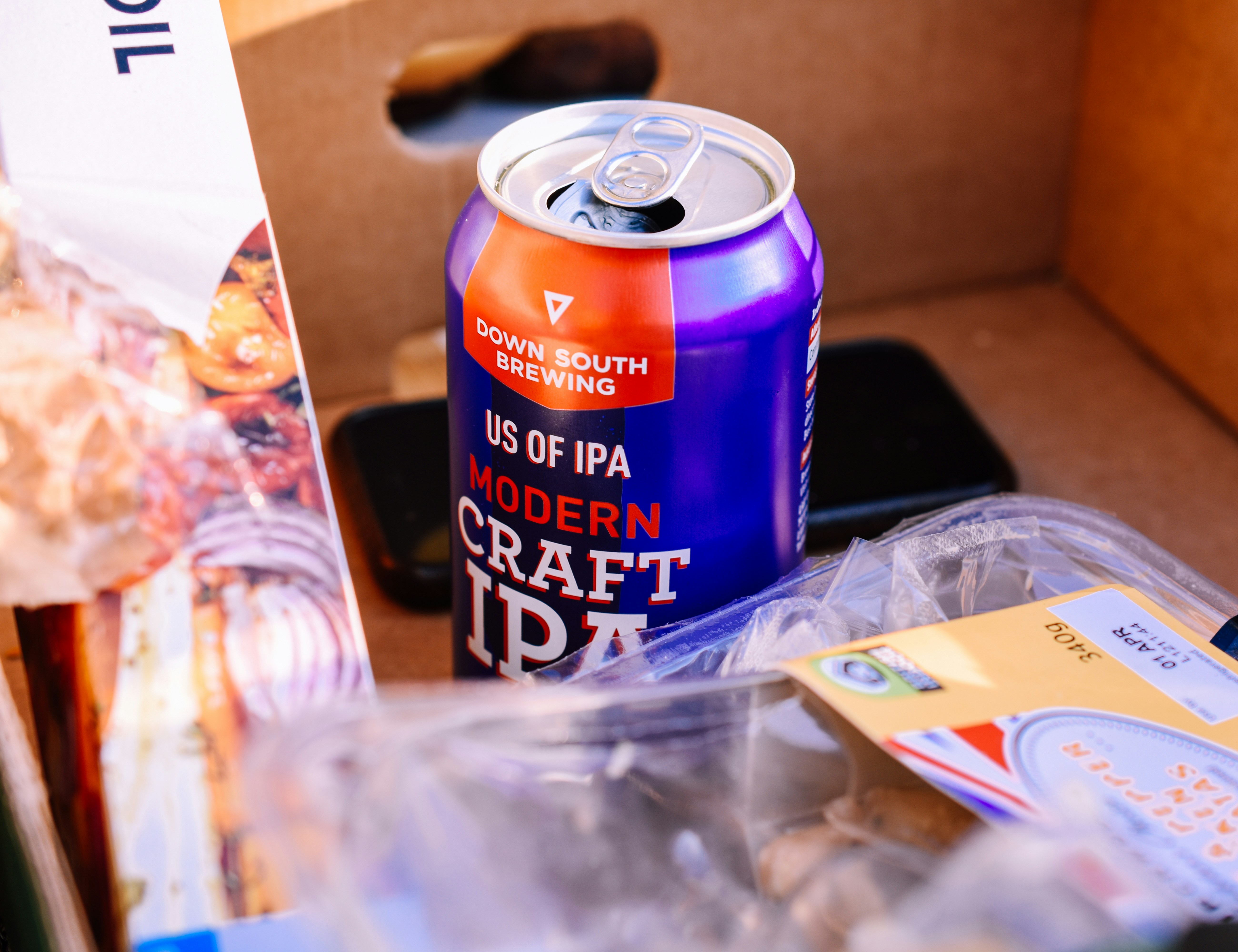 Cold Brews gift basket with craft beer and savory snacks